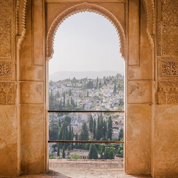 doorway of the alhambra palace in granada spain
