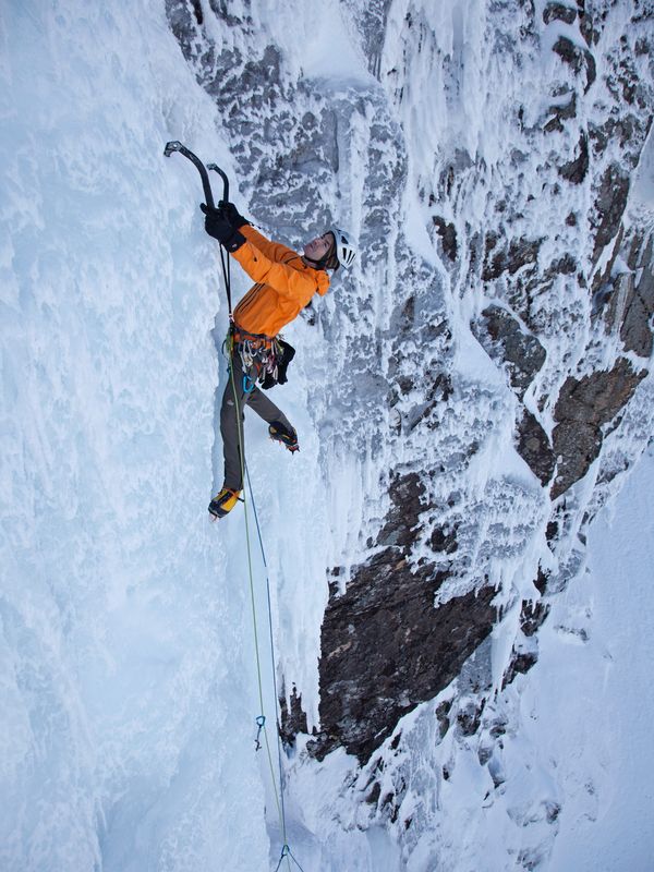 Andy Cave climbing stand and deliver on aonach beag
