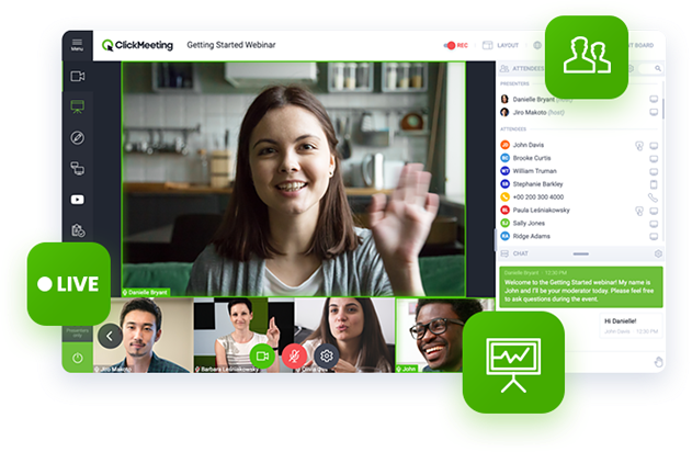 image of person hosting a webinar