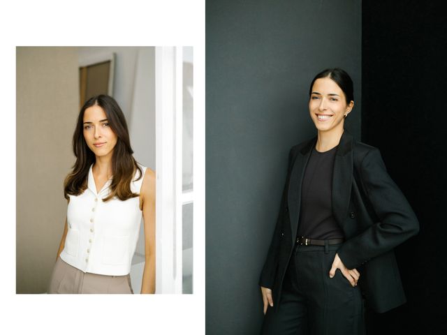 Zwei natürliche LinkedIn und Business Porträts einer Frau im Fotostudio