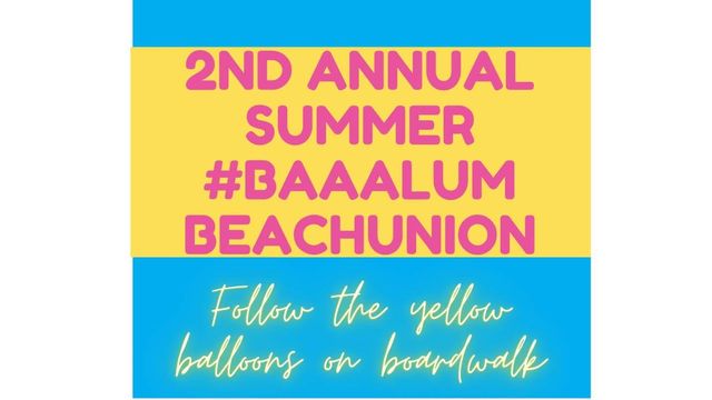 A colorful flyer with the details for the 2nd annual summer beachunion.