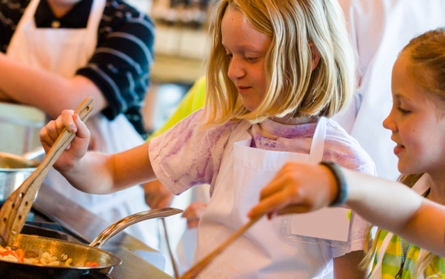 Kids learning how to cook