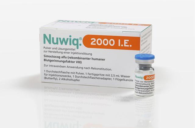 Packshot of Nuwiq® - human coagulation factor VIII (rDNA), (simoctocog alfa)