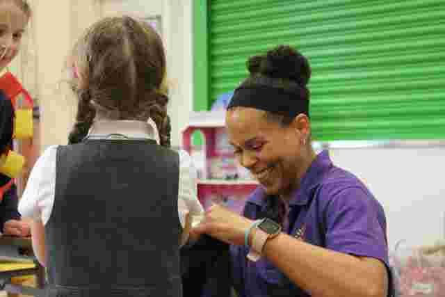 Term Time Child and JAG Team Member Laughing