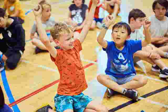Children in a sports hall