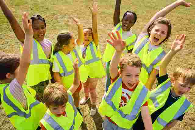 Group of children smiling