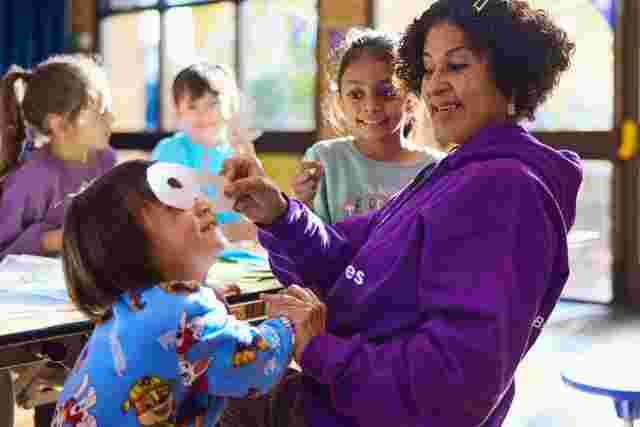 Arts and crafts masks with staff
