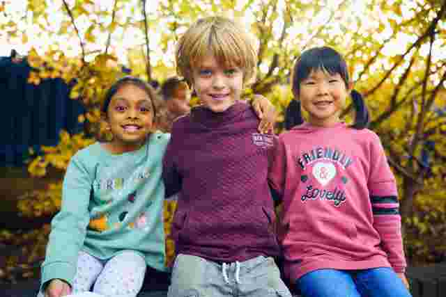 Children smiling friends