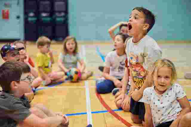 Children in a sports hall