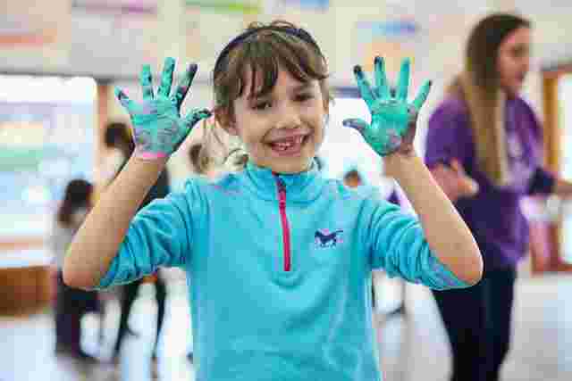 Creative and messy play with paint