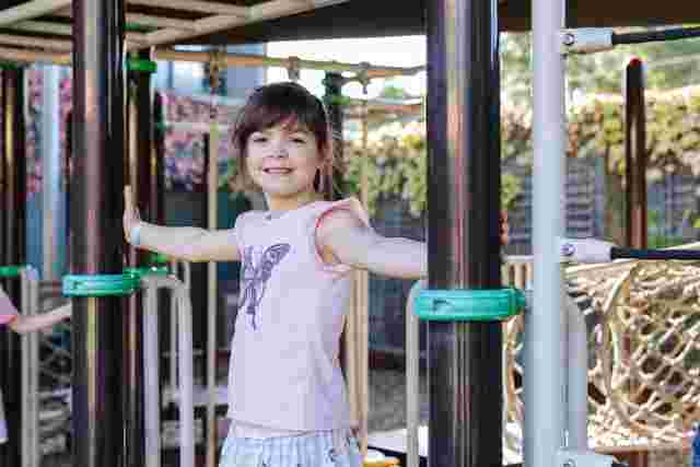 happy kid at a playground