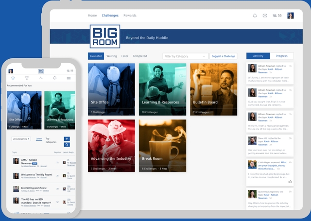 The Big Room Website in mockup devices