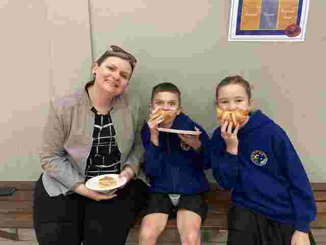 Kids having breakfast