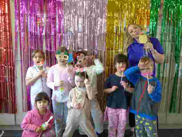 Kids and educators photo booth fun photos