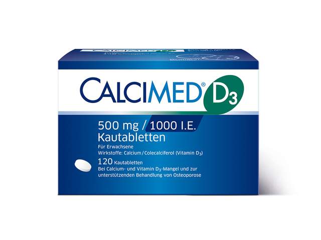 Verpackung Calcimed D3 500mg/1000 120 Kautabletten
