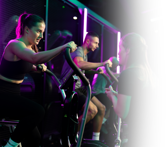 Person on an airbike in one of our group training concepts