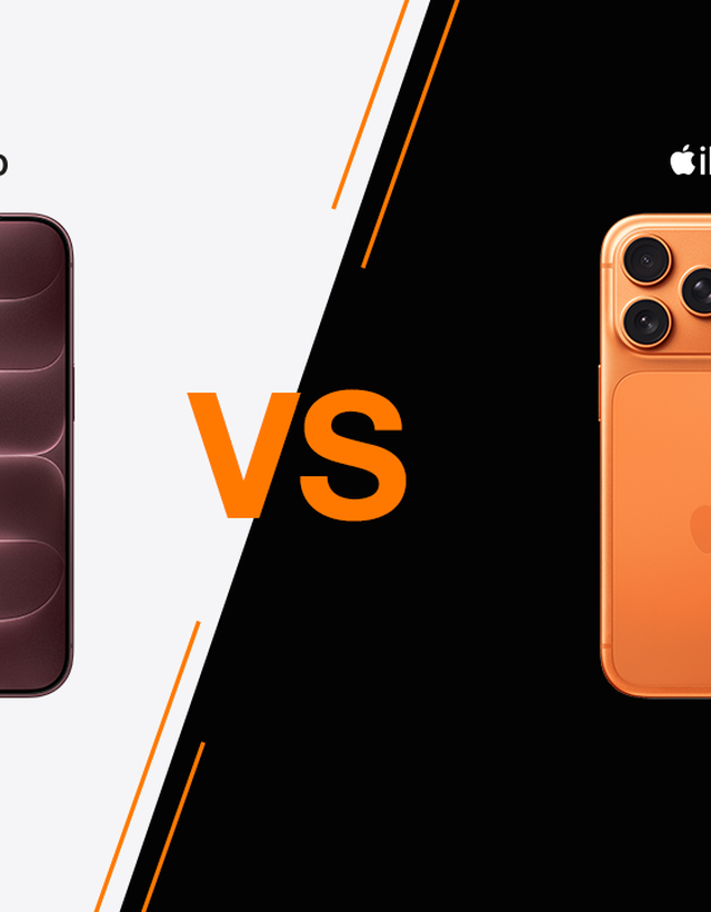 iPhone 18 Pro et iPhone 17 Pro présentés côte à côte sur un fond orange