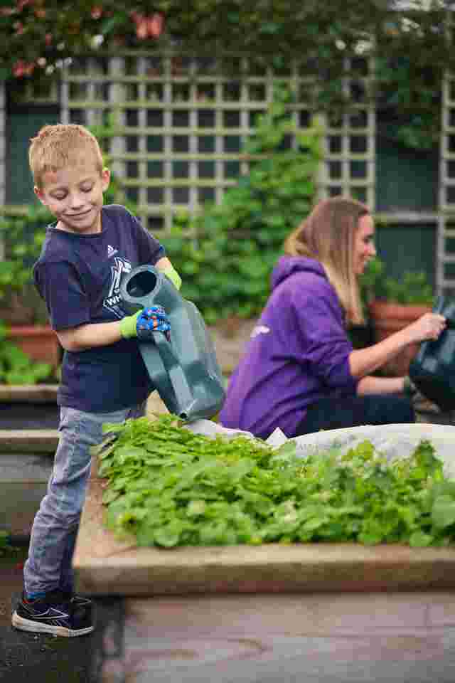 Gardening time with staff member