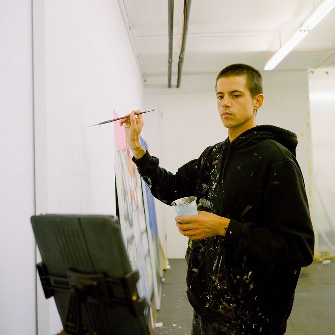 Evgen Copi Gorisek in his studio