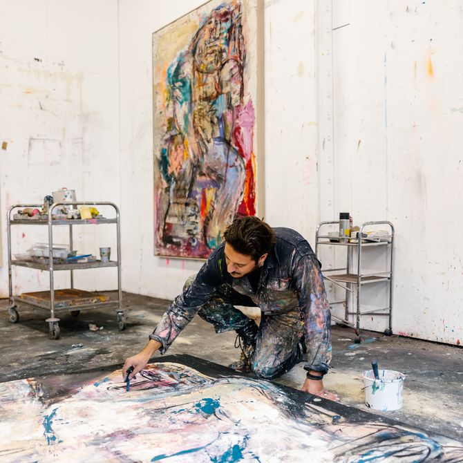 Daniel Crews-Chubb in his studio