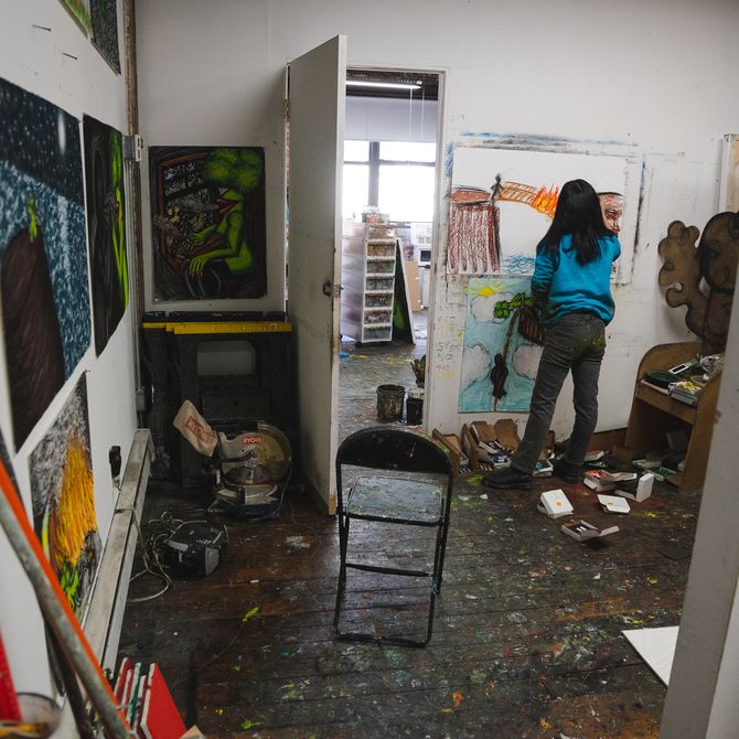 Hein Koh at work in her studio