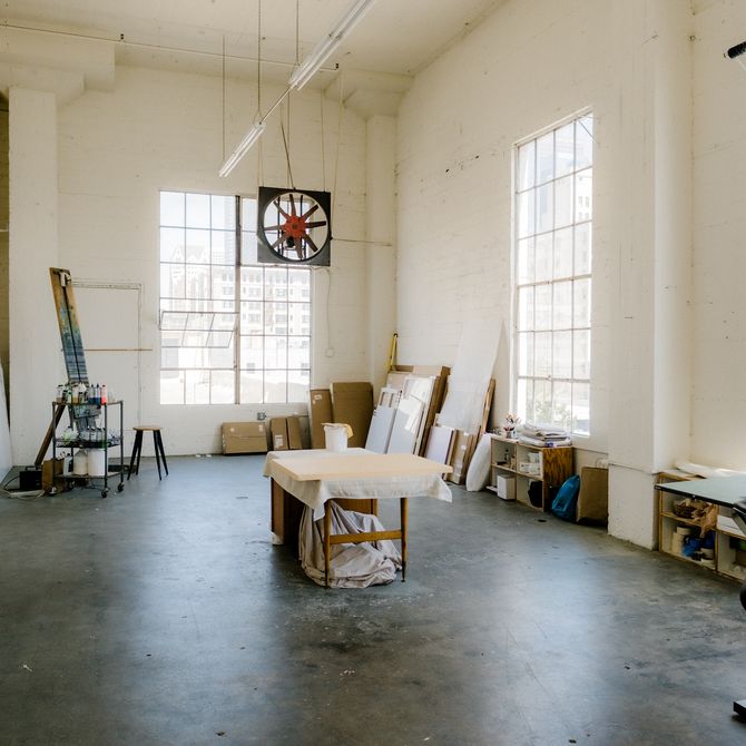 An open shot of Molly Greene's studio