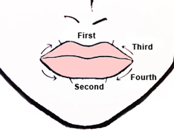 image of a lip showcasing where to apply lipstick first