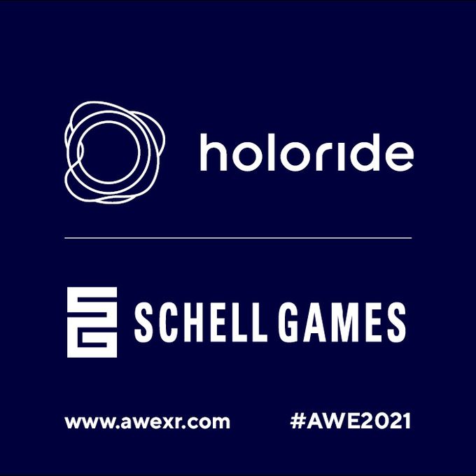 holoride and Schell Games logo on blue screen