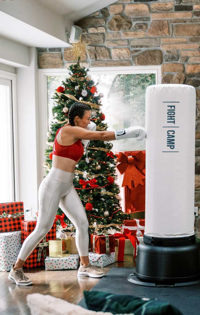Boxing Cross Punch On a Punching Bag