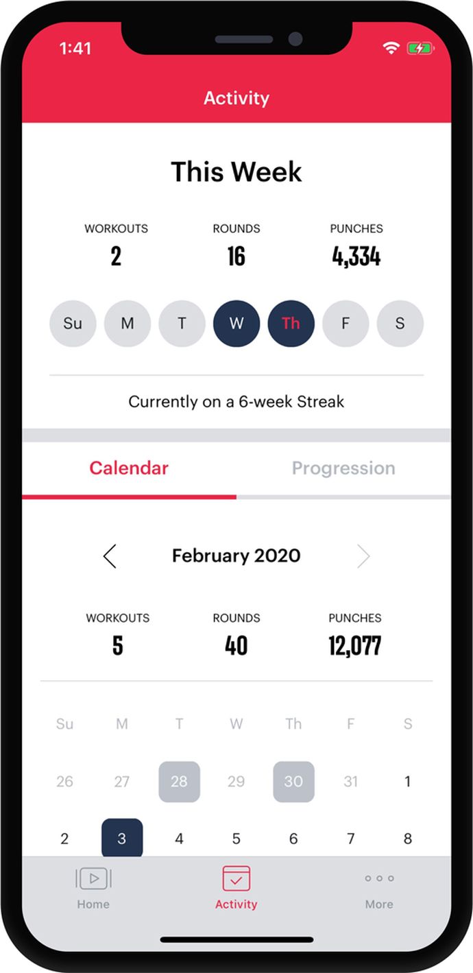 FightCamp App Calendar View