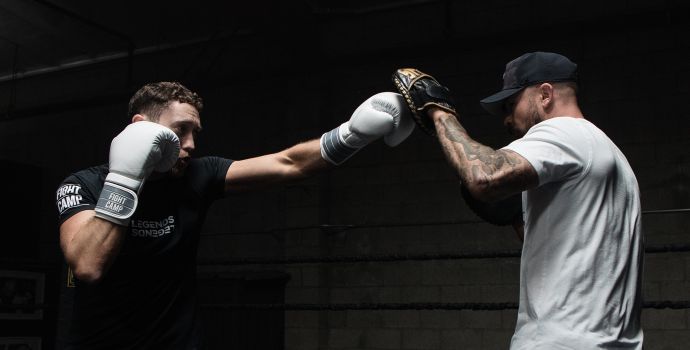 Tommy Duquette and Aaron Swenson Doing Boxing Mitt Work