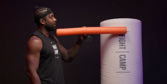 Coach PJ Using Pool Noodles For Heavy Bag Drills