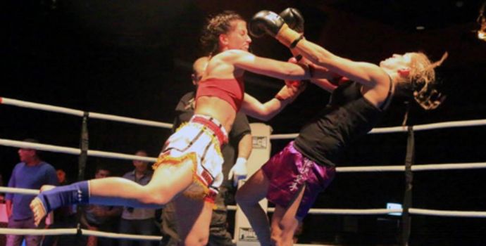 Jess Evans In a Muay Thai Fight