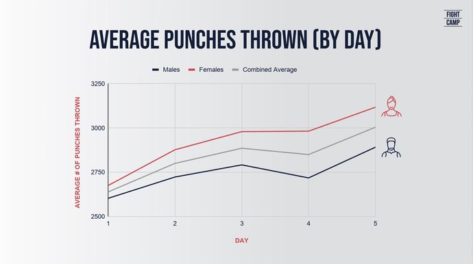 Case Study Average Punches Thrown (By Day)