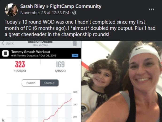 FightCamp user Sarah Riley and her daughter