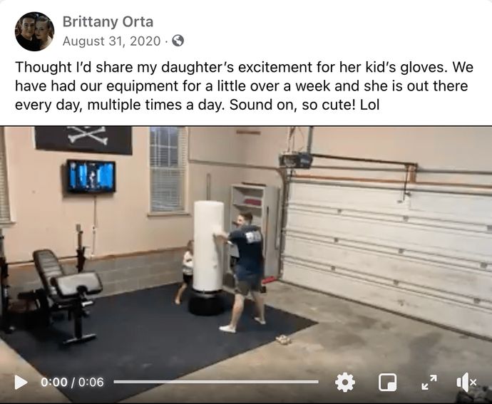 FightCamp member Brittany Orta's 6-year-old daughter