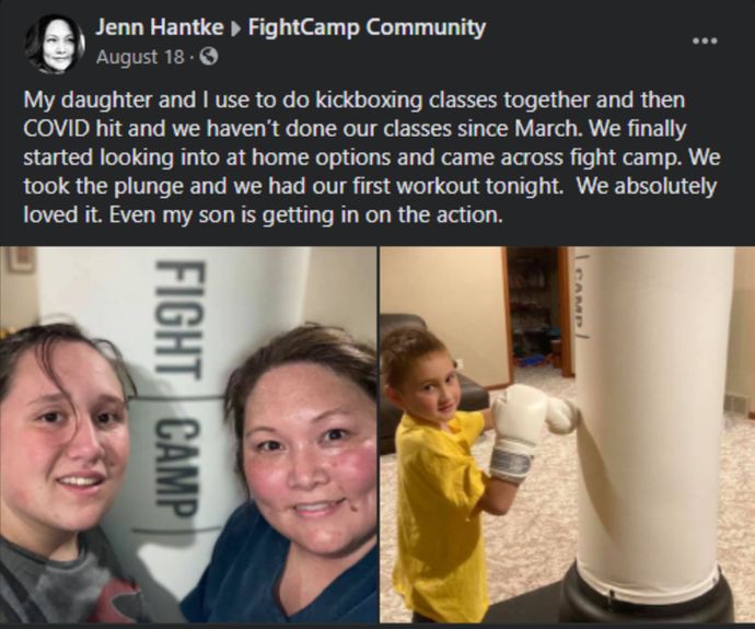 FightCamp User Jenn Hantke and her daughter