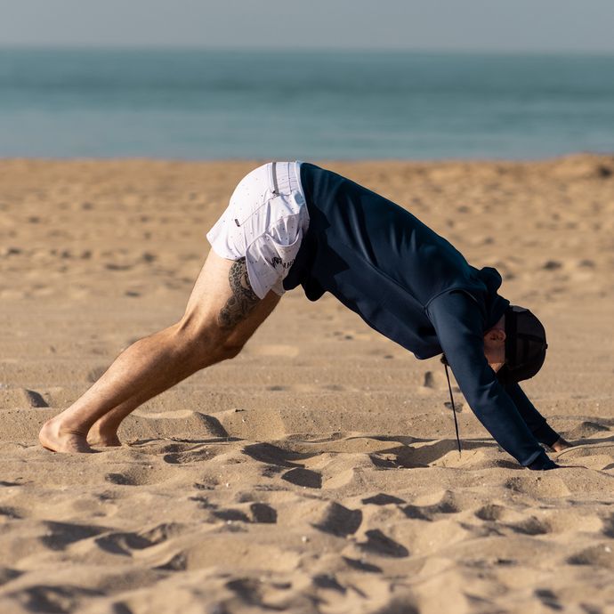 Aaron Swenson Stretching In Downward Dog