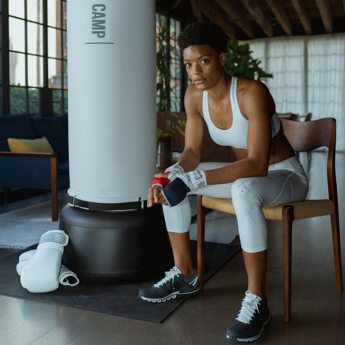 Boxer With At-Home Boxing Equipment