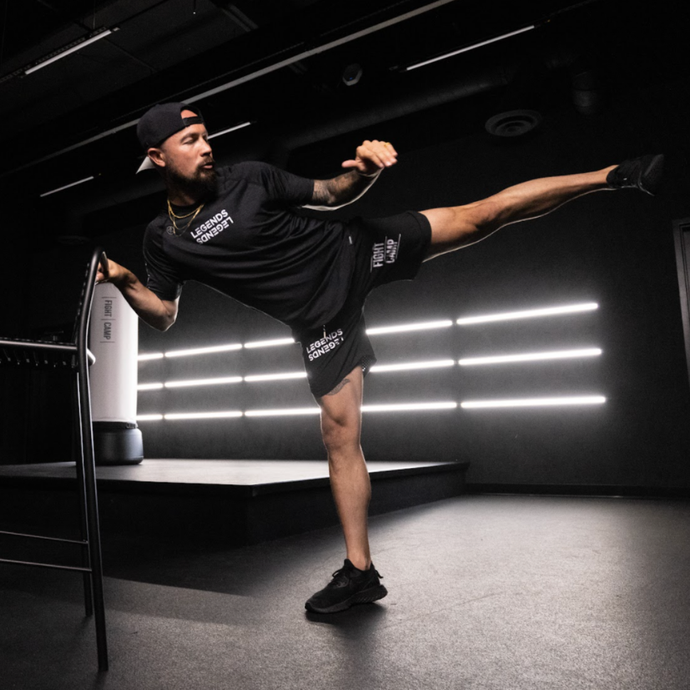 Aaron Swenson Doing Right Leg ISO Side Kicks