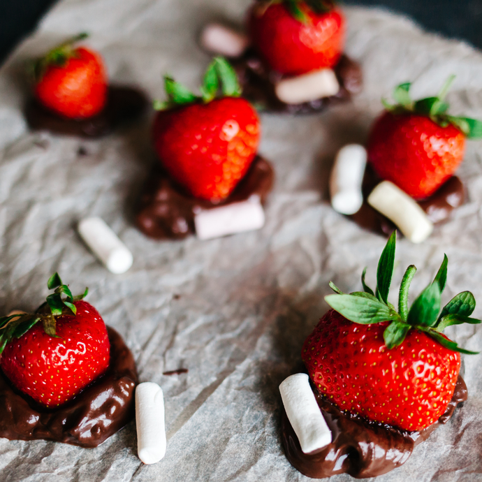 Strawberries, Dark Chocolate, & Plant-Based Marshmallows