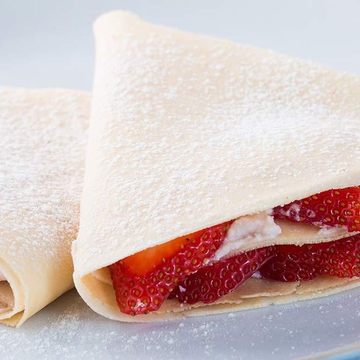 Crepes with Ricotta and Strawberry Spread