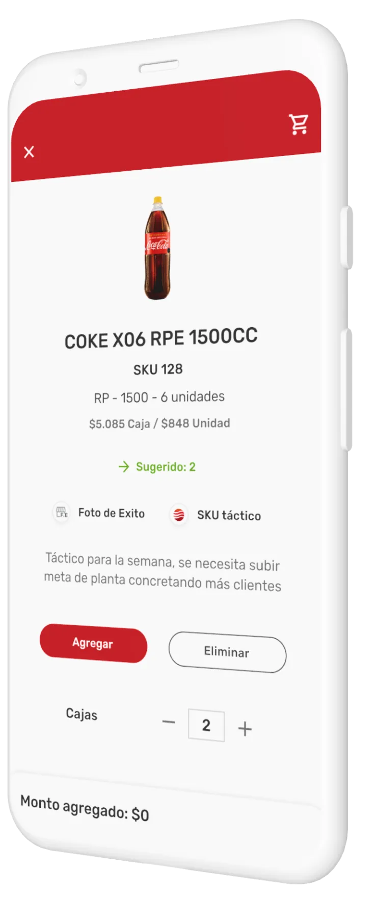 An iPhone displays the check out screen for a bottle of coca-cola