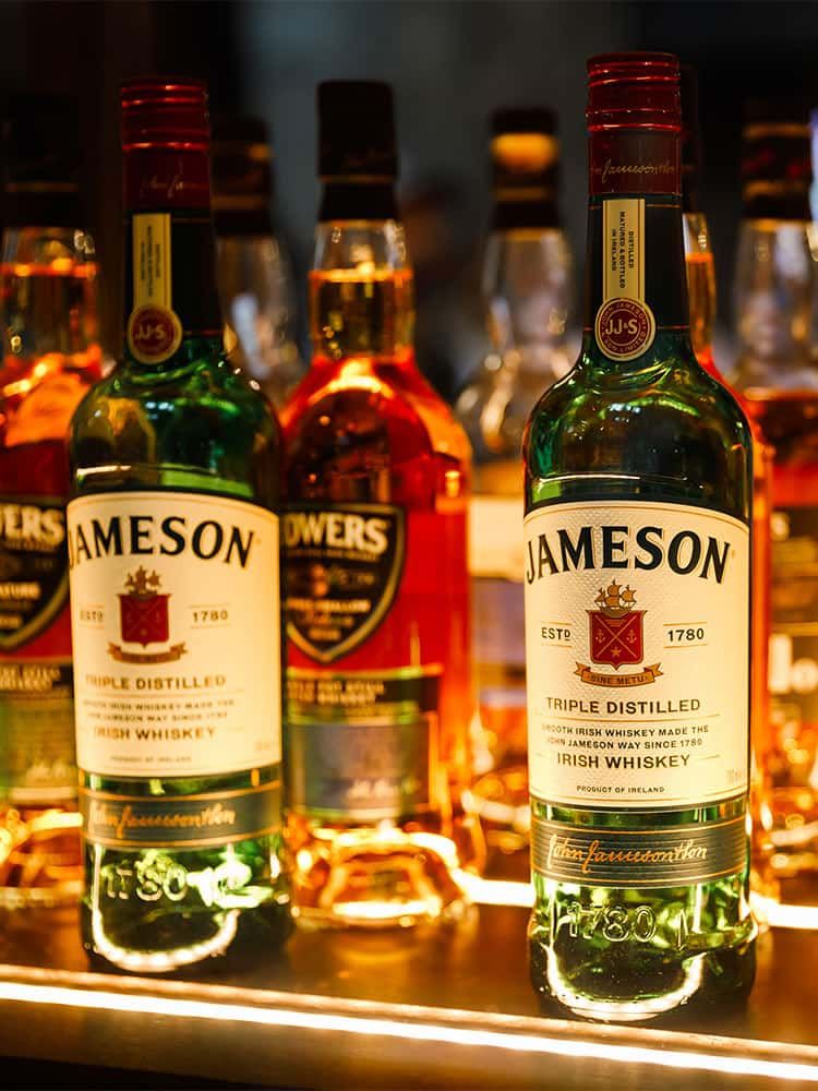 Bottles of Jameson Irish Whiskey