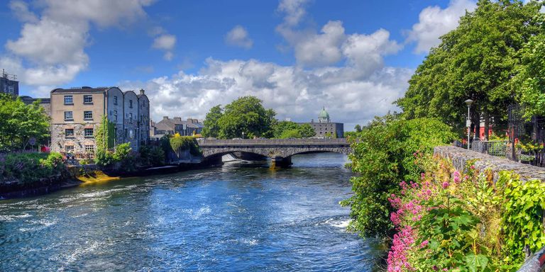 Scenic view of Galway, Ireland bridge and River Corrib