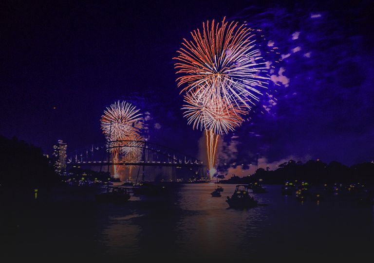 Fireworks in Australia.