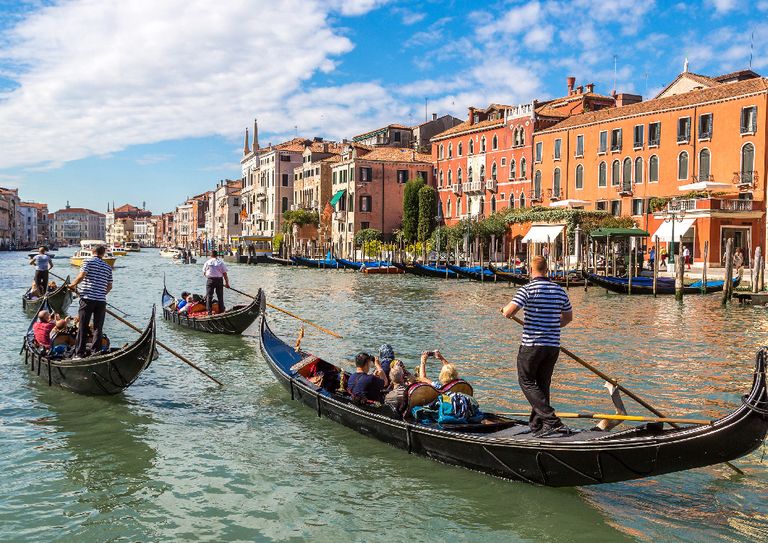 Gondola ride through Venice, Italy