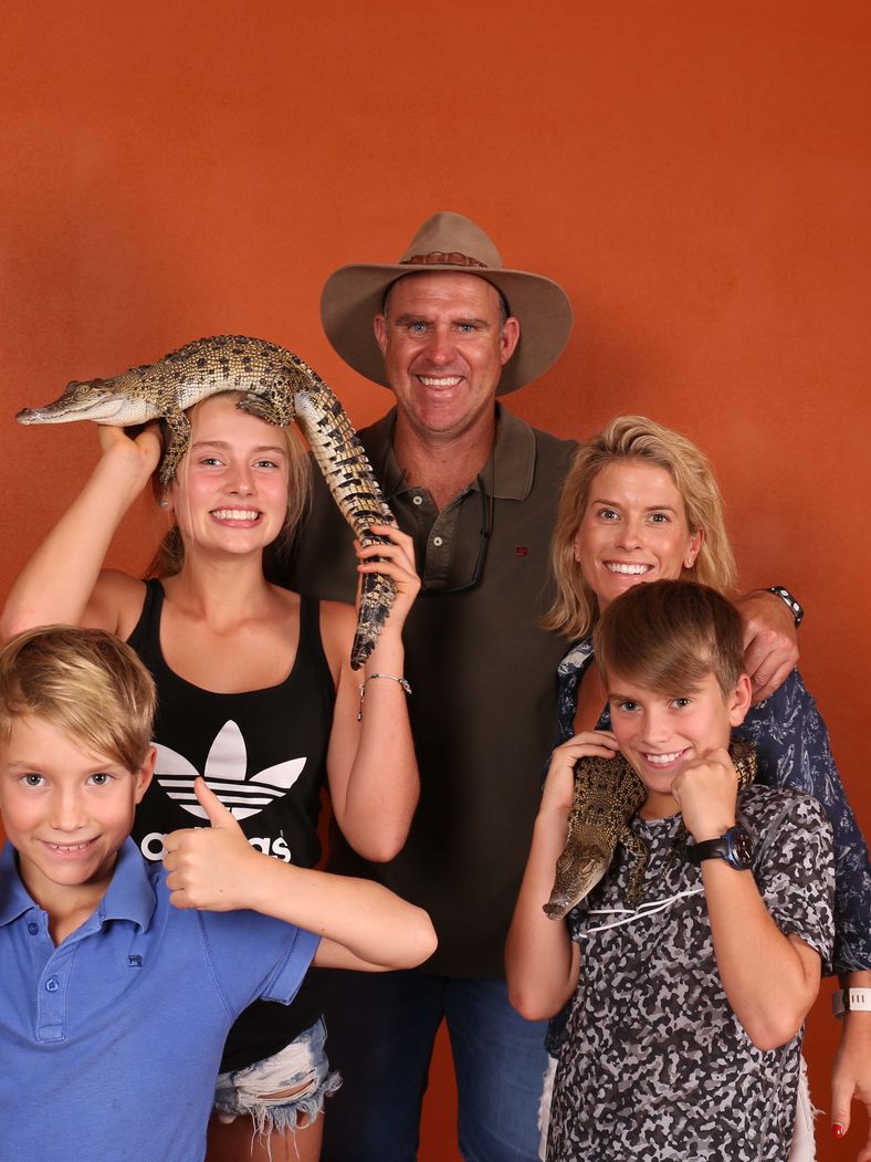 Matt Hayden and family at Crocosaurus Cove
