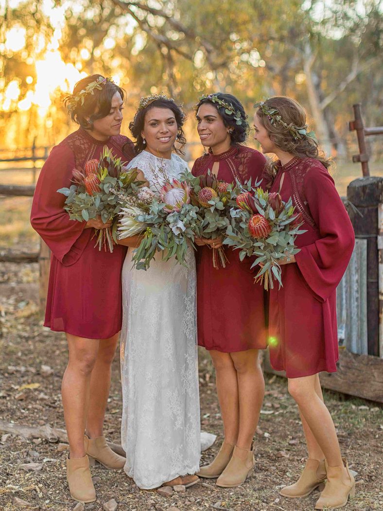 Tara and her bridesmaids at her wedding