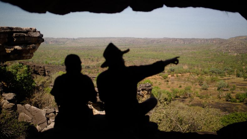 Men looking out over arnhemland